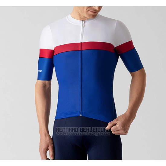 2019 Fahrradbekleidung La Passione Wei Rot Blau Trikot Kurzarm und Tragerhose - zum Schließen ins Bild klicken